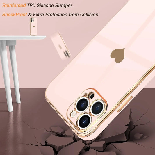 Entronix Bundle Compatible with iPhone 15 Pro Max - [Flexible] Glossy Heart Case & 2 Clear Screen Protectors - Entronix