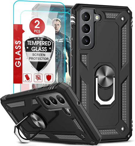 Entronix Samsung Galaxy S21 Plus Case - Guard Ring Holder & 2 Clear Screen Protectors - Entro Retail