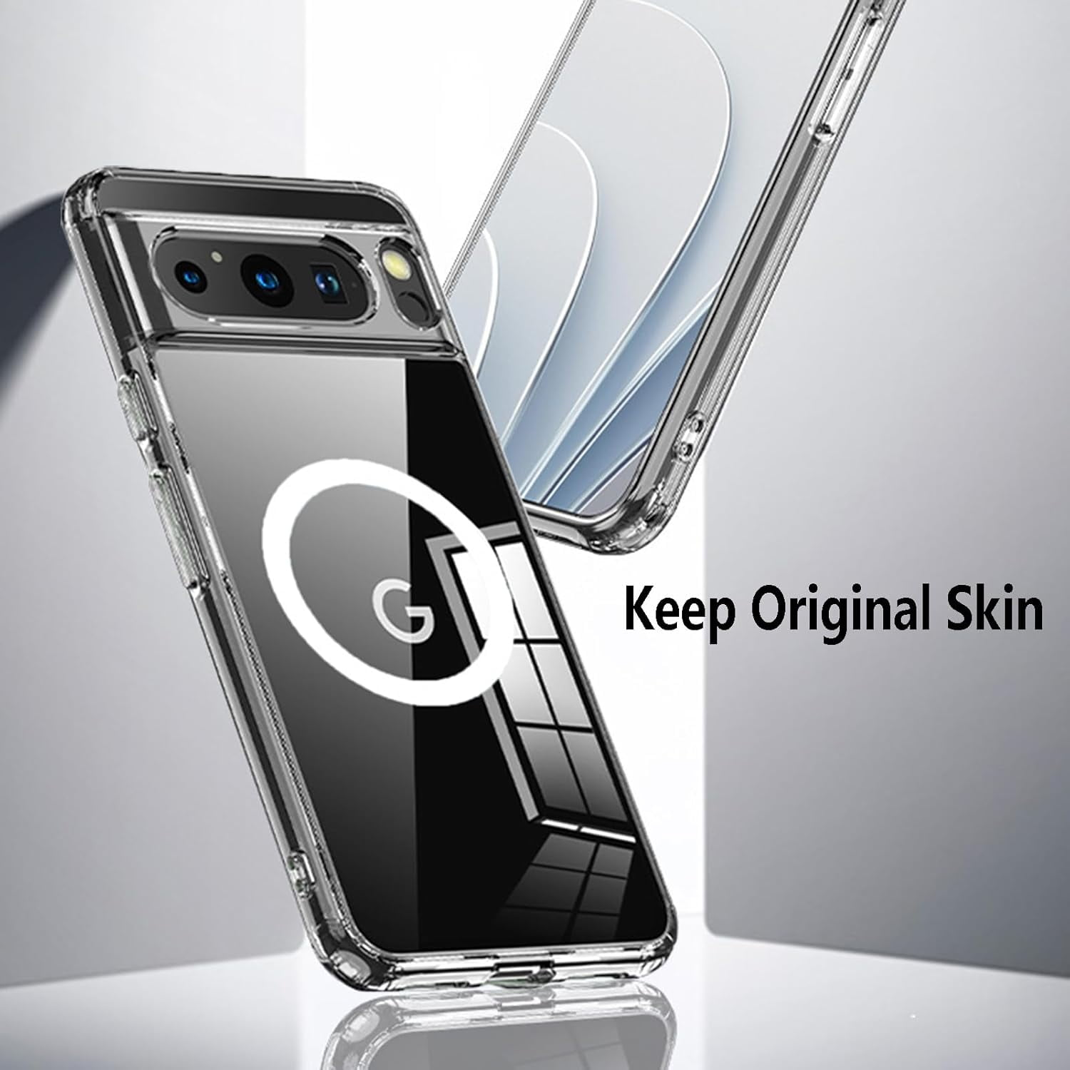 Entronix [Magnetic] Case Compatible with Pixel 9 Pro XL - [Hard Back] Slim Clear - Entronix