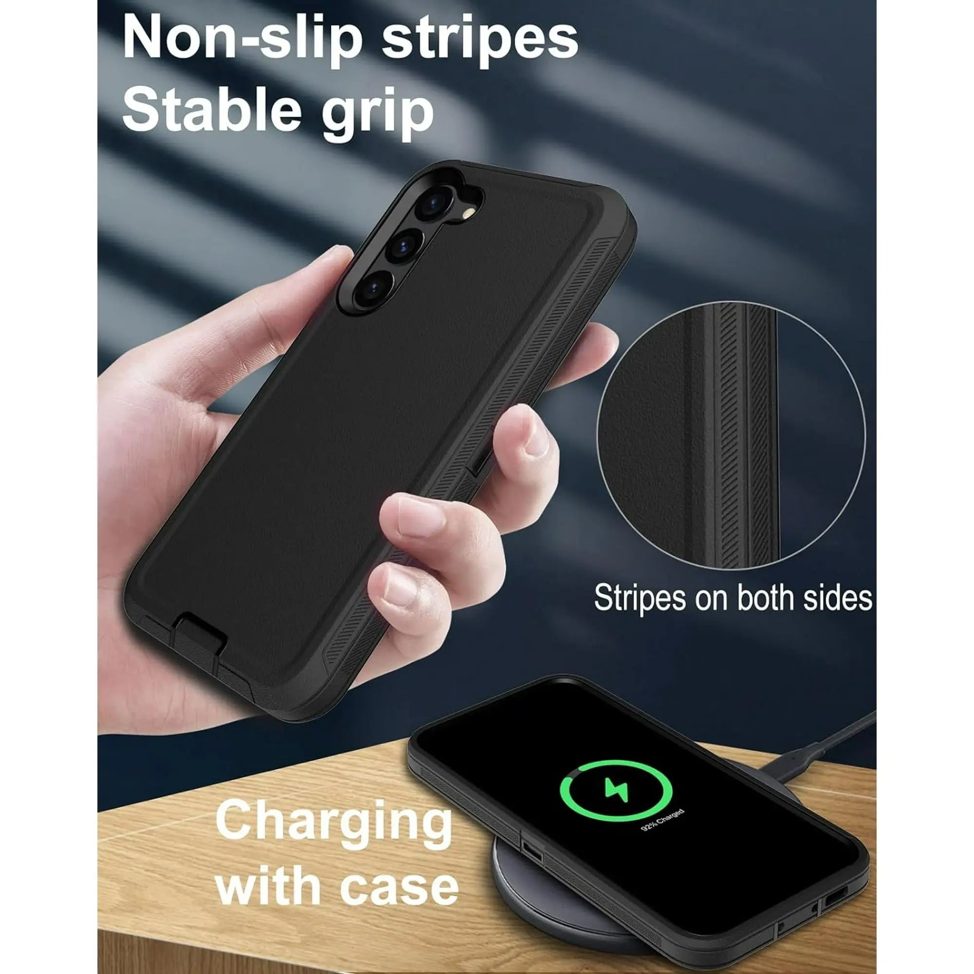 Entronix Bundle Compatible with Galaxy S25 Plus - Heavy Duty Case & 1 Clear Screen Protector - Entronix