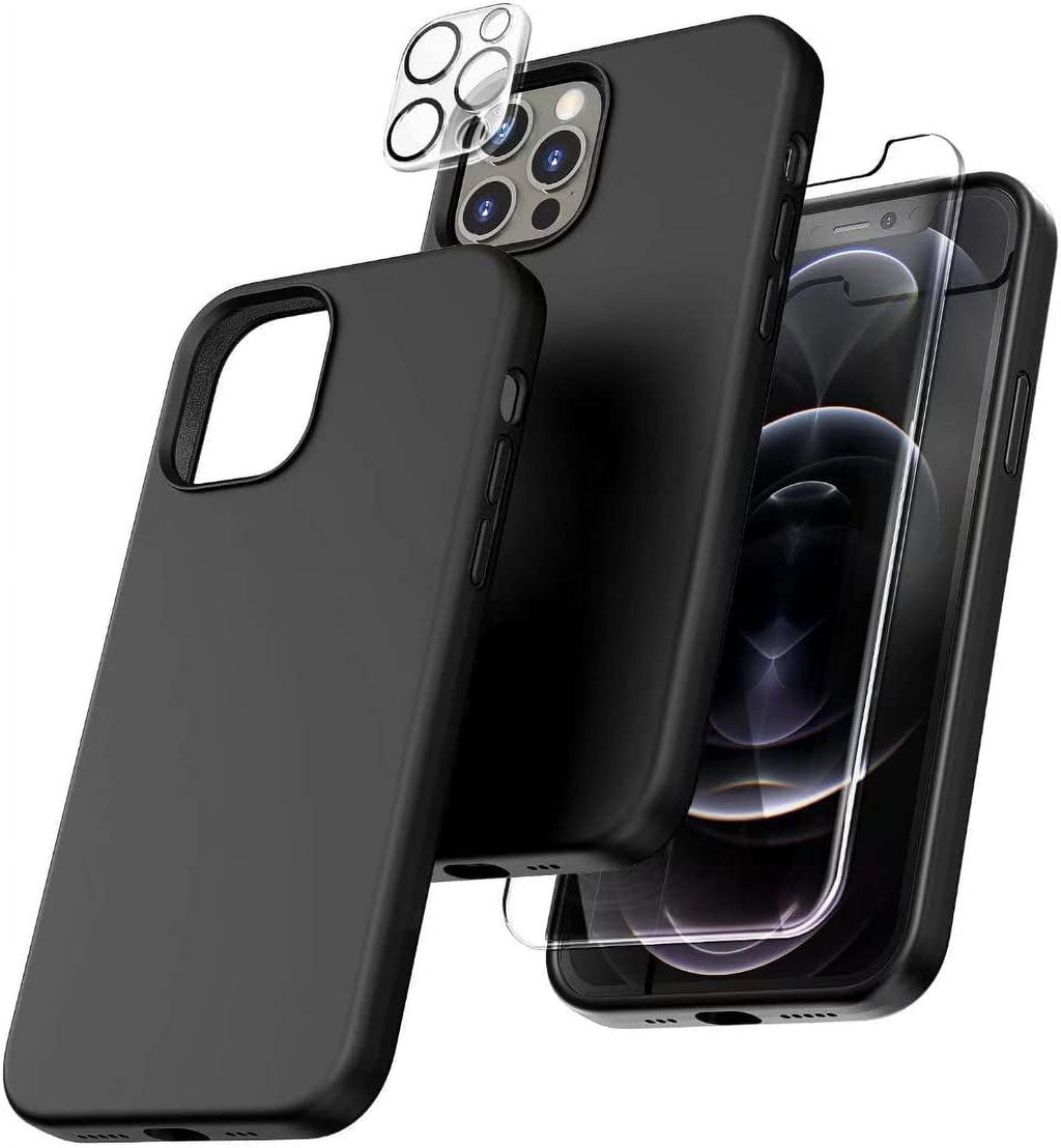 Entronix Apple iPhone 11 Pro Max 3-in-1 Bundle - Liquid Silicone Case, 1 Clear Screen Protector & 1 Camera Lens Protector, - Entro Retail