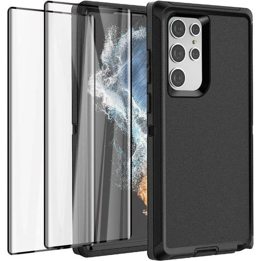 Entronix Bundle Compatible with Galaxy S25 Ultra - Heavy Duty Case & 2 Clear Screen Protectors - Entronix