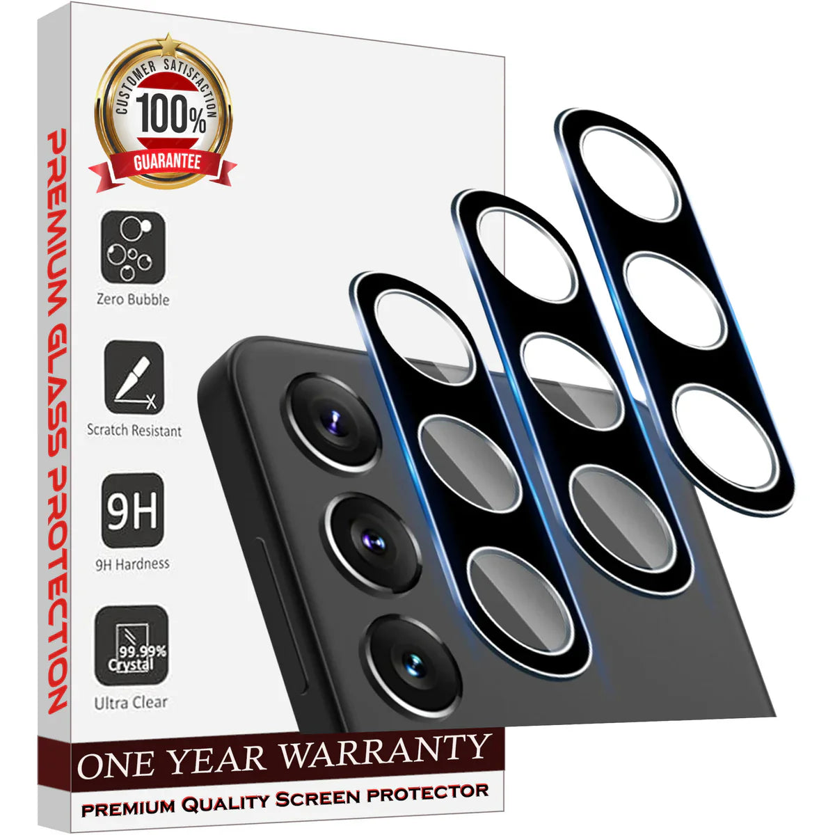 Entronix Clear Camera Lens Protector Compatible with Galaxy S25 - 3-Piece Combo - Entronix