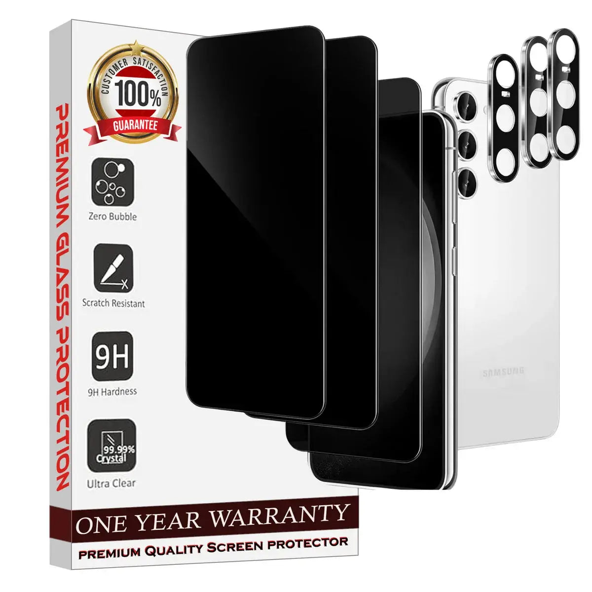 Entronix Samsung Galaxy S25 Plus Privacy Screen Protector & Camera Lens Protector - 6 Piece Combo - Entronix