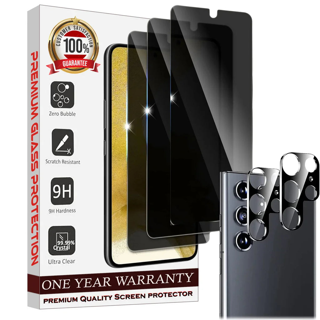 Entronix Anti-Spy Privacy Screen Protector & Camera Lens Protector Compatible with Galaxy S25 Ultra - 6-Piece Combo