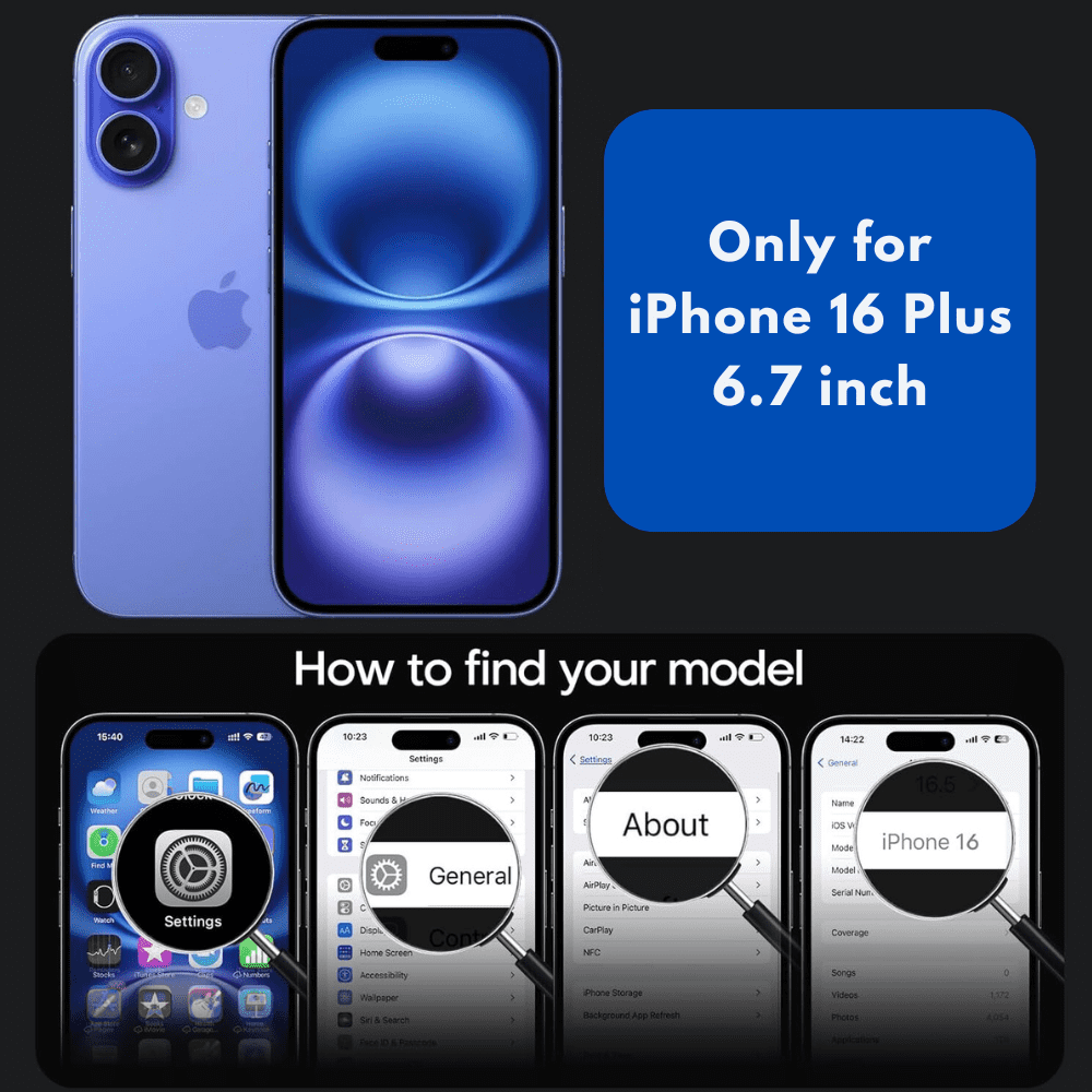 Entronix Bundle Compatible with iPhone 16 Plus - [Magnetic] Clear Case, 2 Clear Screen Protectors & 1 Metallic Camera Lens Protector