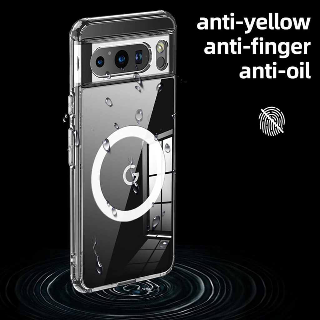 Entronix [Magnetic] Case Compatible with Pixel 9 Pro XL - [Hard Back] Slim Clear