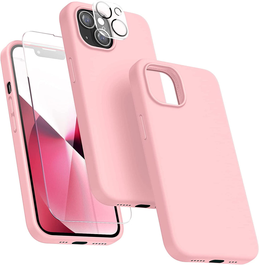 Entronix Apple iPhone 14 Plus 3-in-1 Bundle - Liquid Silicone Case, 1 Clear Screen Protector & 1 Camera Lens Protector, - Entro Retail