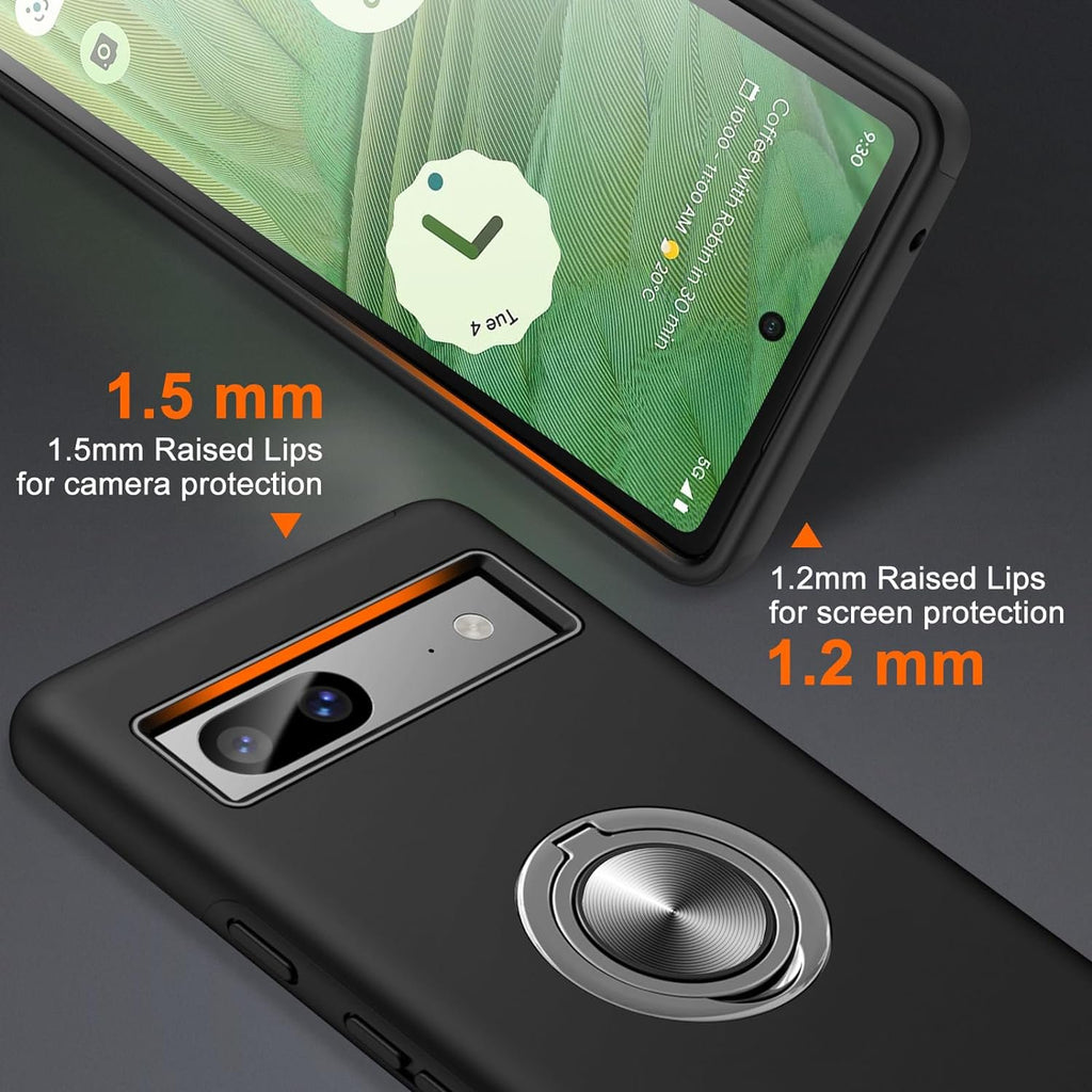Entronix Case Designed for Google Pixel 8 Pro Heavy Duty with Built-in Kickstand, Dual Layer Protection Rotating Holder Ring, Sturdy Case - Entro Retail