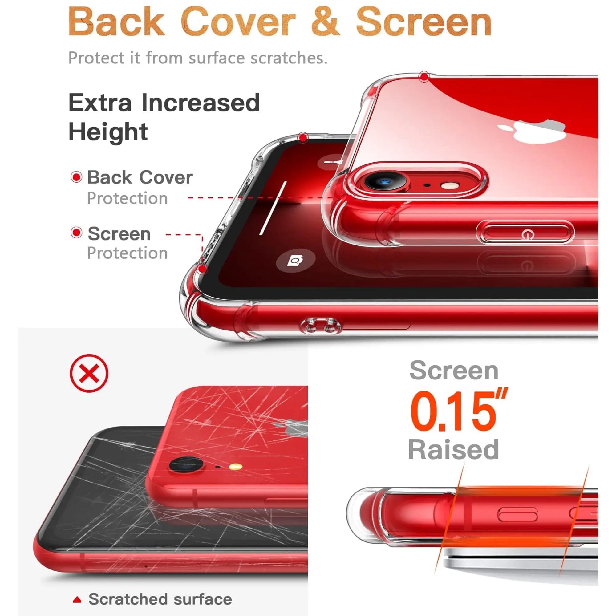 Entronix Case Compatible with iPhone XR - [Hard Back] Slim Clear - Entronix