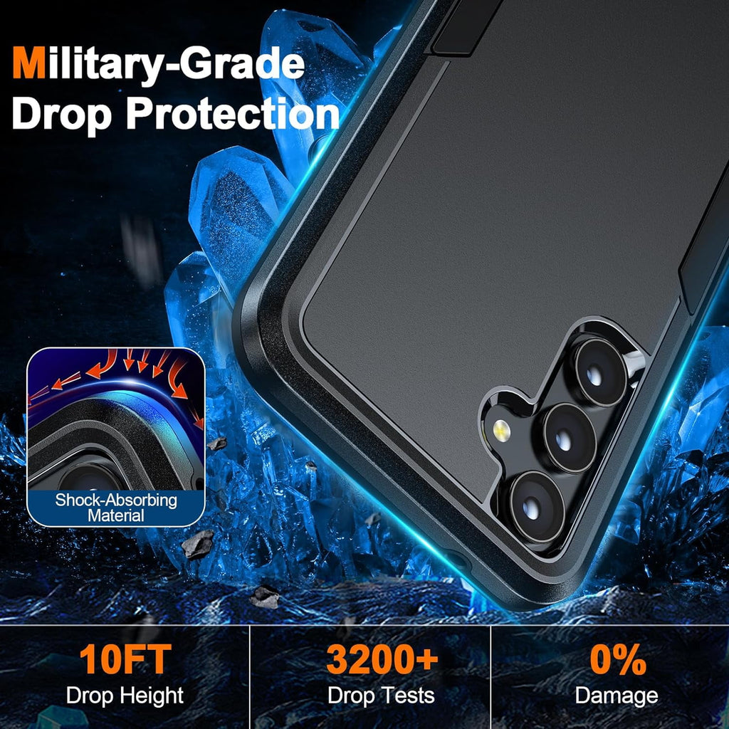 Entronix Bundle Compatible with Galaxy S25 Plus - Soft-Touch Dual-Layer Case & 1 Clear Screen Protector
