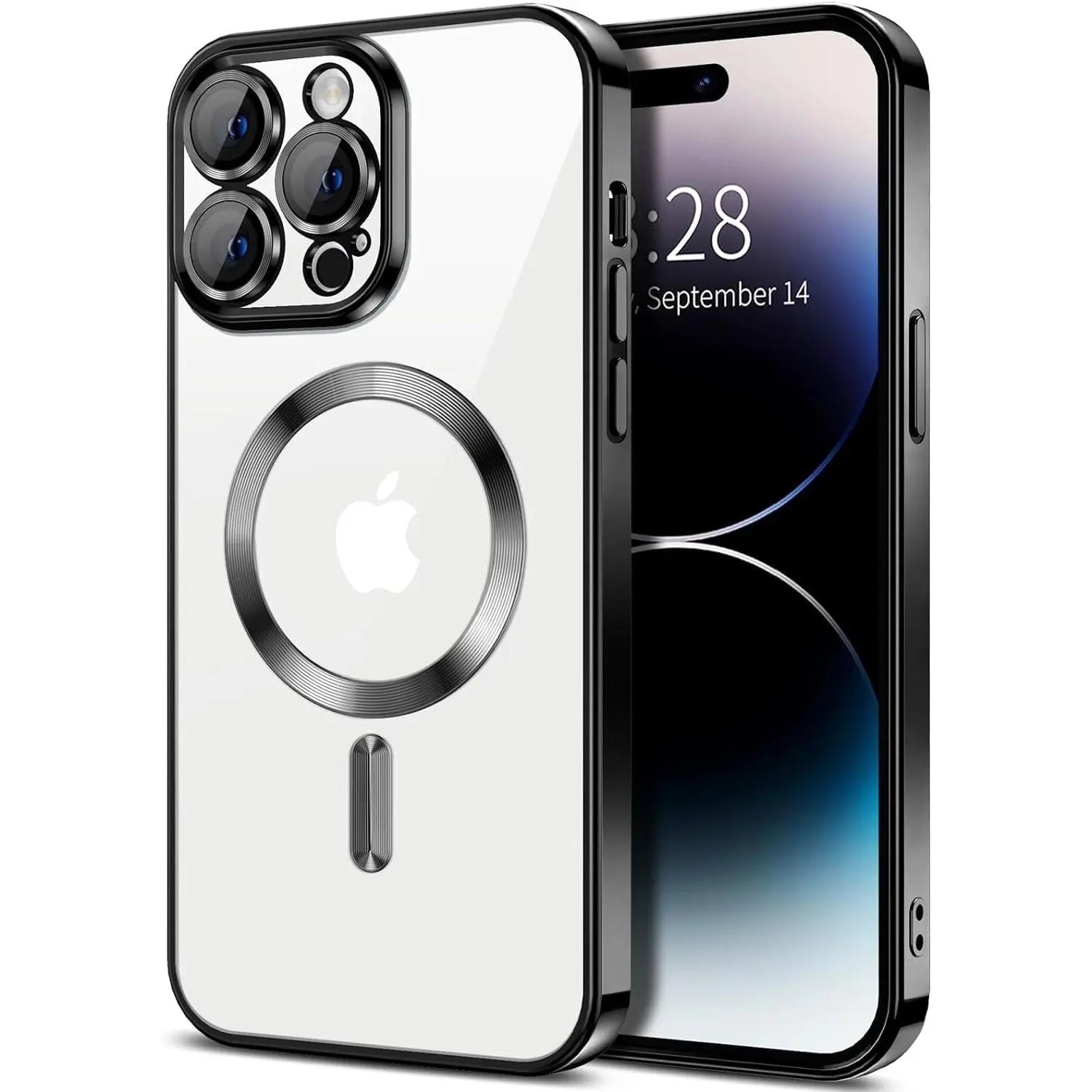 Entronix [Magnetic] Case Compatible with iPhone 15 Pro - [Clear Back] Luxury Glossy Cover - Entronix