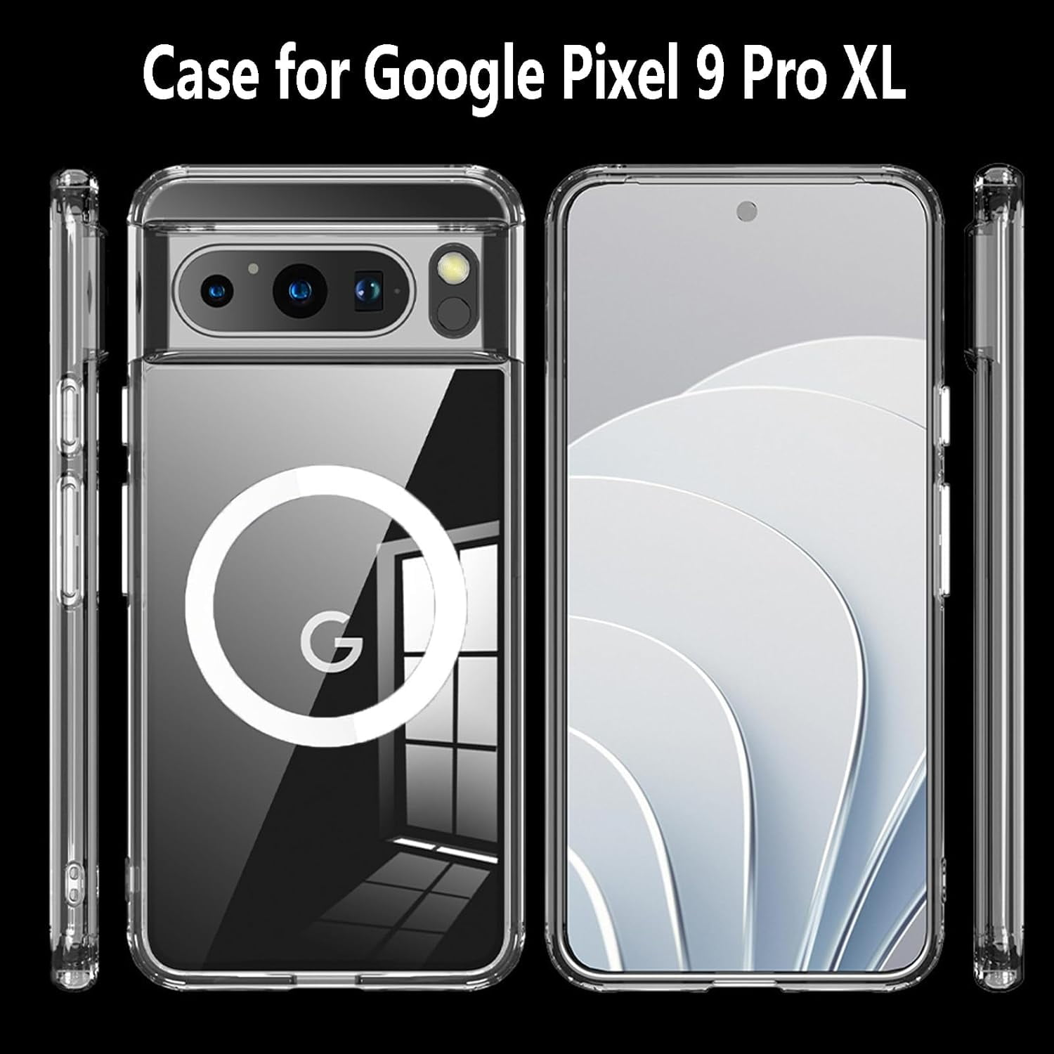Entronix [Magnetic] Case Compatible with Pixel 9 Pro XL - [Hard Back] Slim Clear - Entronix