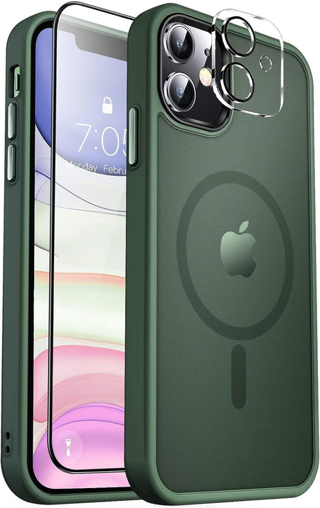Entronix Apple iPhone 11 3-in-1 Bundle - [Magnetic] Translucent Matte Case, 1 Clear Screen Protector & 1 Camera Lens Protector, - Entro Retail