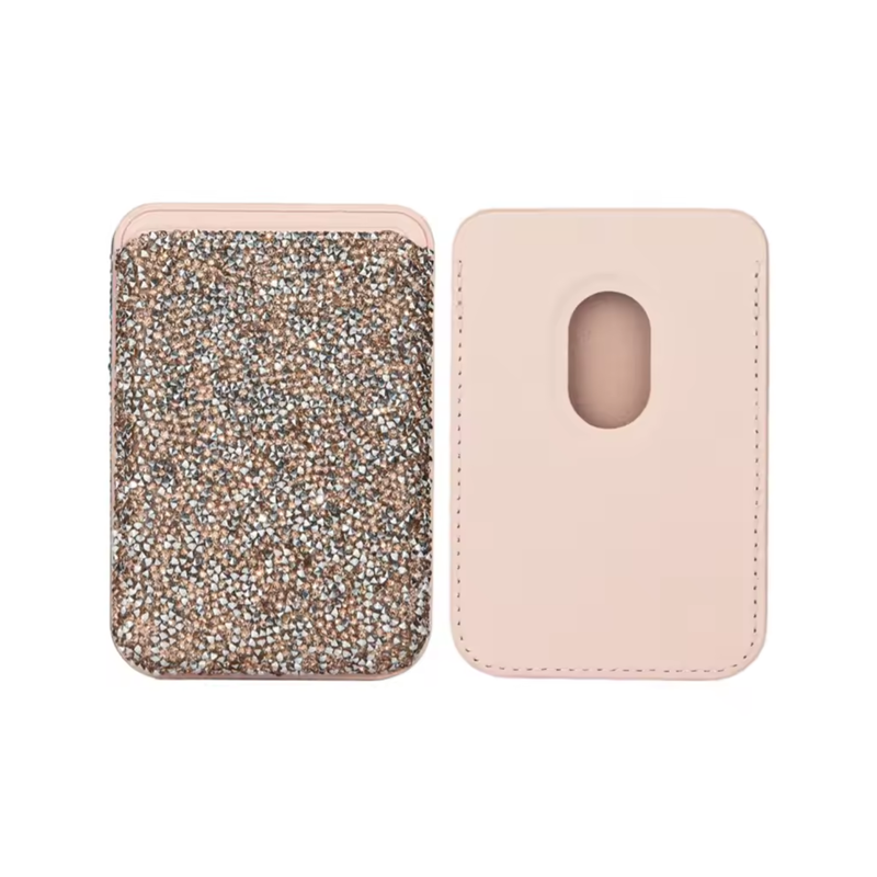 Entronix Rhinestone Magnetic Wallet Attachment for MagSafe & Magnetic Phone Cases – Glitter Card Holder Accessory - Entronix