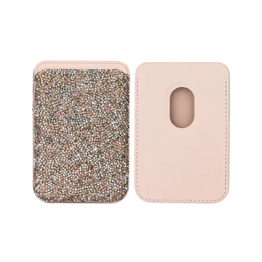 Entronix Rhinestone Magnetic Wallet Attachment for MagSafe & Magnetic Phone Cases – Glitter Card Holder Accessory - Entronix