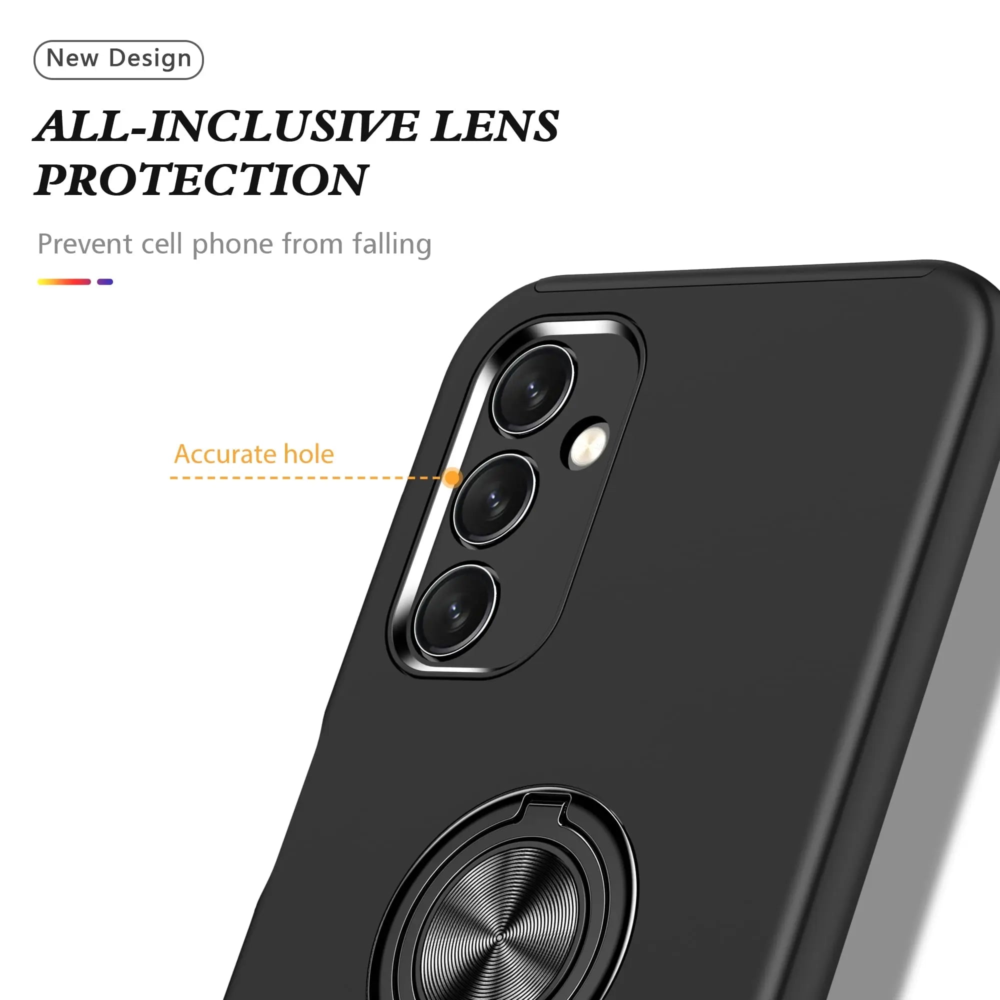 Entronix Bundle Compatible with Galaxy A16 - 360º Circular Ring Gripstand Case & 2 Clear Screen Protectors - Entronix
