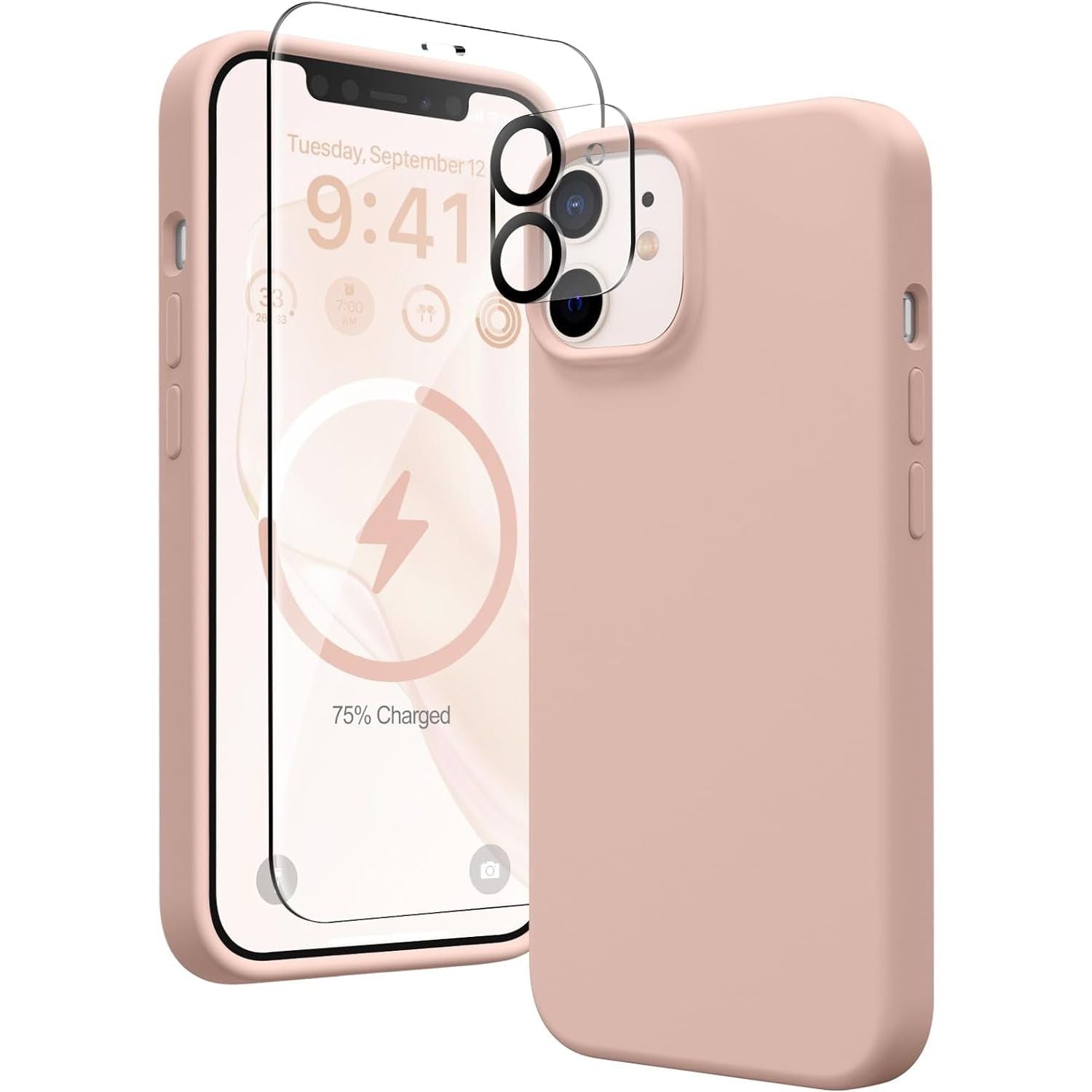 Entronix Silicone Case Designed for Apple iPhone 11 Liquid Silicone Case, 3 in 1 Bundle Case with Clear Tempered Glass and Camera Lens Shockproof Case - Entro Retail