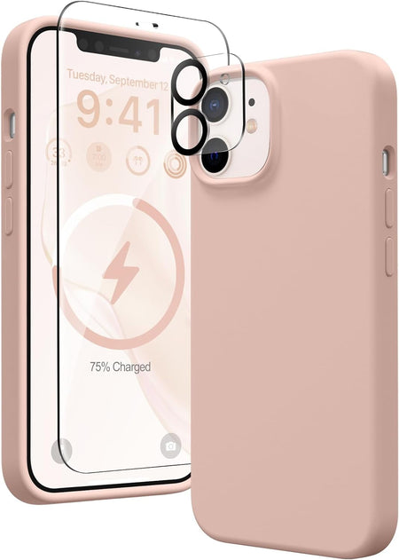 Entronix Silicone Case Designed for Apple iPhone 11 Liquid Silicone Case, 3 in 1 Bundle Case with Clear Tempered Glass and Camera Lens Shockproof Case - Entro Retail