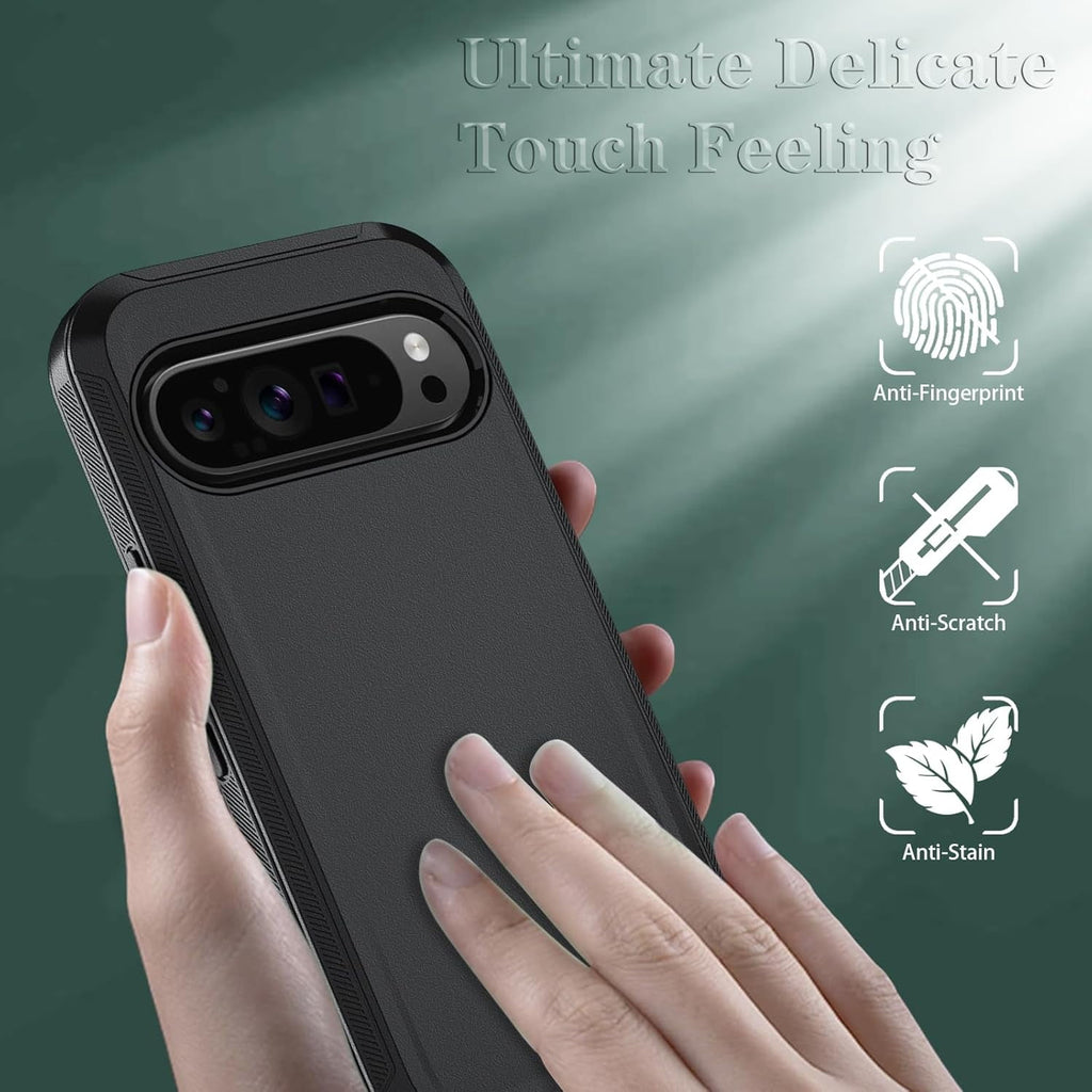 Entronix Bundle Compatible with Pixel 9 - Heavy Duty Case & 2 Clear Screen Protectors