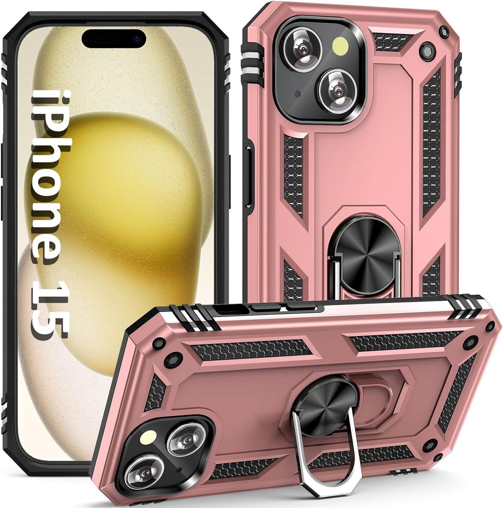 Entronix Apple iPhone 15 Case - Guard Ring Holder, Dual Layer Protection - Entro Retail
