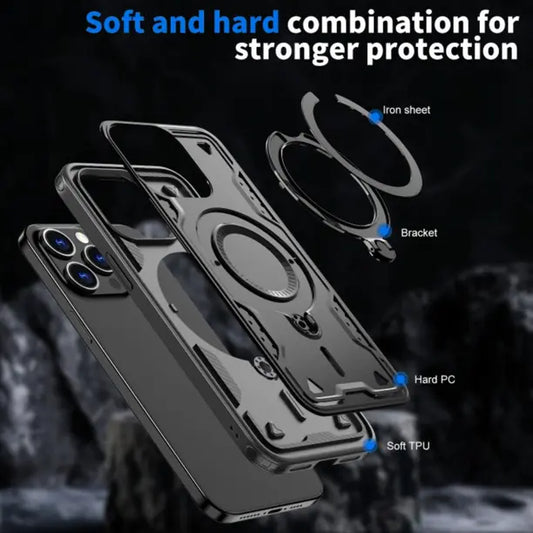 Entronix Apple iPhone 16 Pro [Magnetic-Compatible] Case - Armor Ring, - Entro Retail
