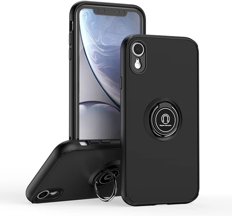 Entronix Matte Ring Case for Apple iPhone XR, Slim Matte Cover with Built-In Kickstand, - Entro Retail