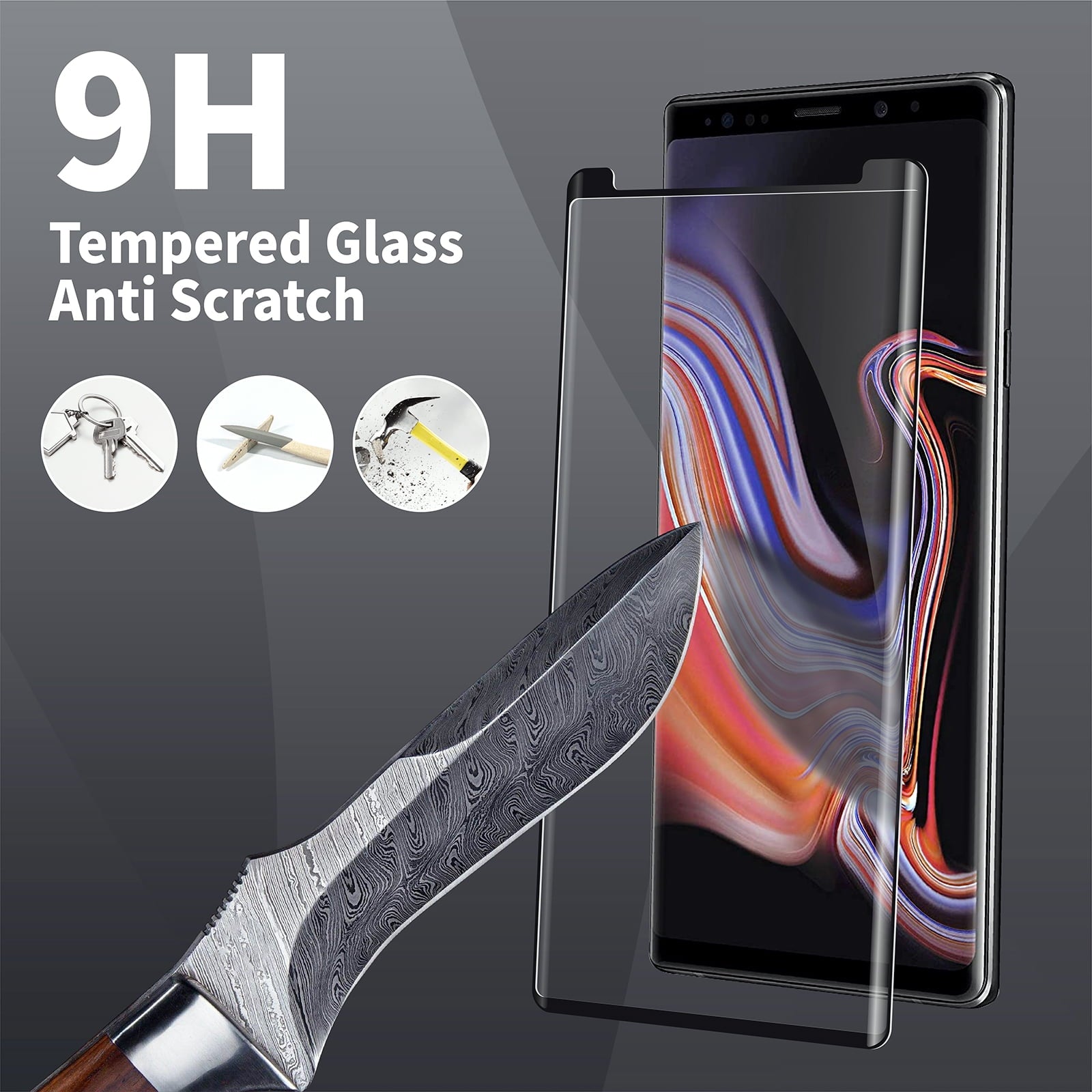 Entronix Clear Screen Protector Compatible with Galaxy Note 9 - 3-Piece Combo