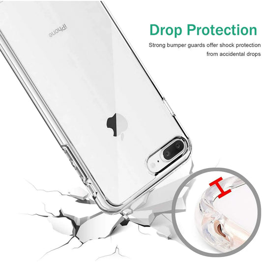 Entronix Case Compatible with iPhone 7 Plus/8 Plus/6 Plus/6s Plus - [Hard Back] Slim Clear - Entronix