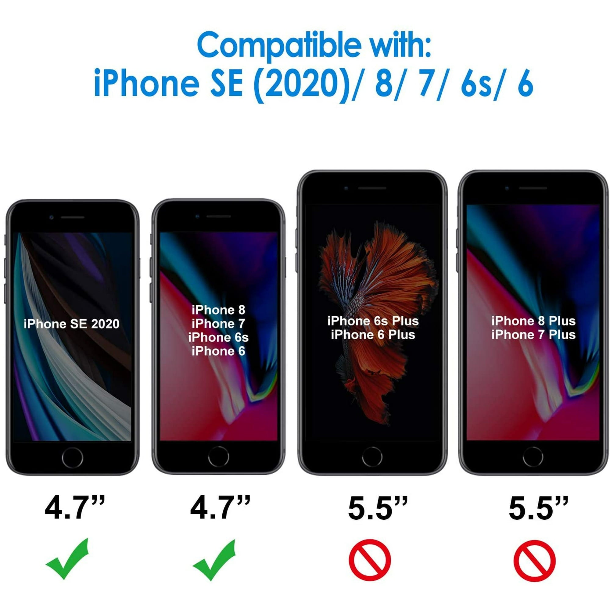 Entronix Anti-Spy Privacy Screen Protector Compatible with iPhone 8/7/SE (2nd Gen) - 2-Piece Combo