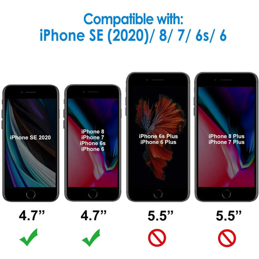 Entronix Anti-Spy Privacy Screen Protector Compatible with iPhone 8/7/SE (2nd Gen) - 2-Piece Combo - Entronix