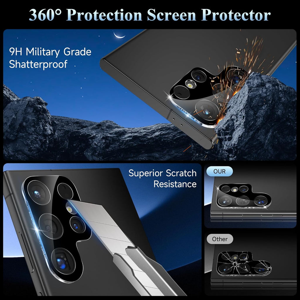 Entronix Clear Camera Lens Protector Compatible with Galaxy S25 Ultra - 2-Piece Combo