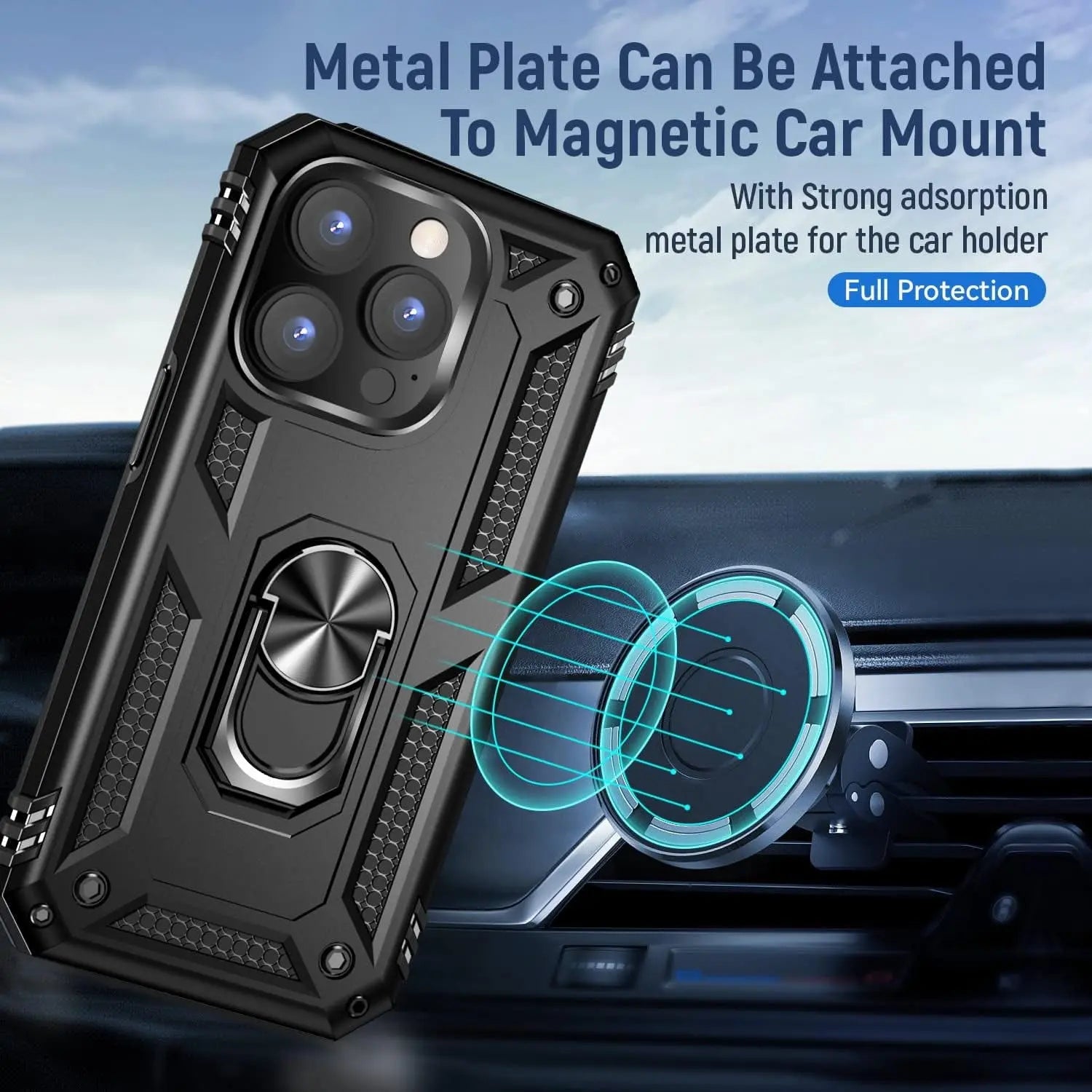 Entronix Bundle Compatible with iPhone 16 Pro - Guard Gripstand Case & 2 Clear Screen Protectors - Entronix