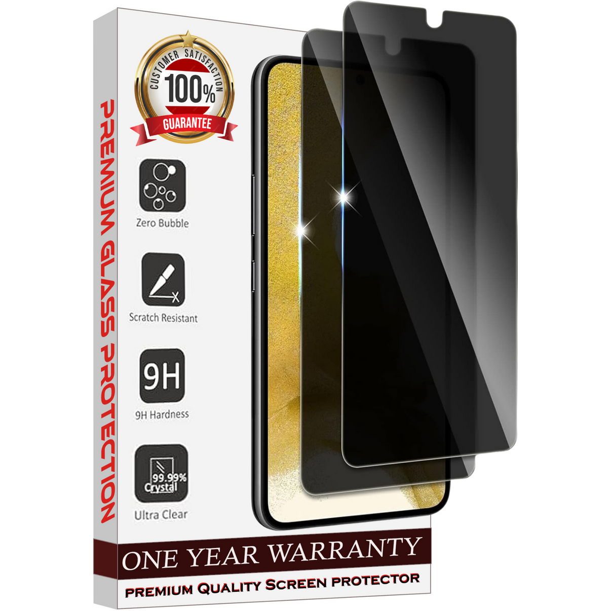 Entronix Case Privacy Screen Protector for Samsung Galaxy A73 Protector, 2 PACK Anti-Spy Tempered Film - Entro Retail