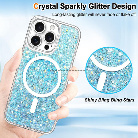 Entronix Apple iPhone 15 Plus/14 Plus [Magnetic-Compatible] Case - Glitter Flakes, - Entronix
