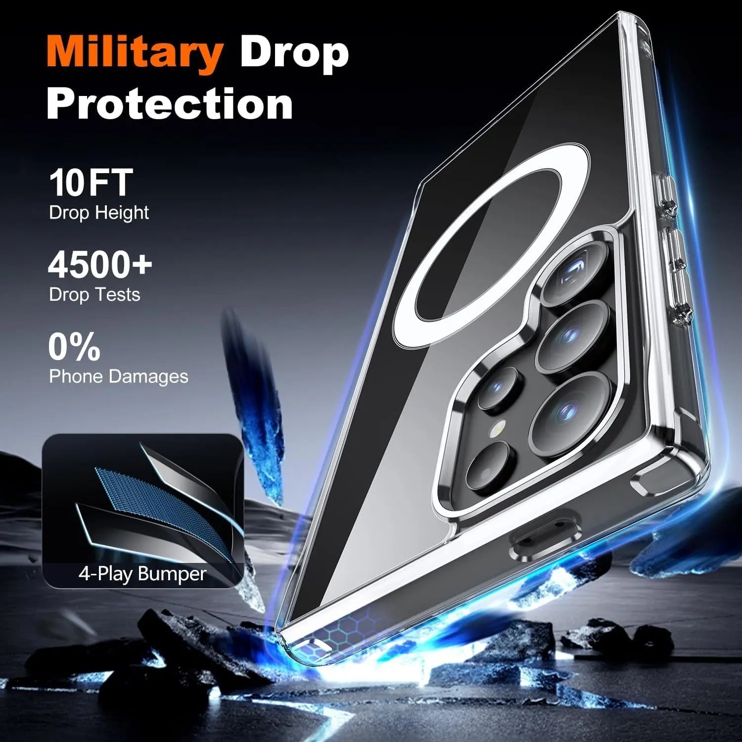 Entronix [Magnetic] Case Compatible with Galaxy S25 Ultra - [Hard Back] Slim Clear - Entronix