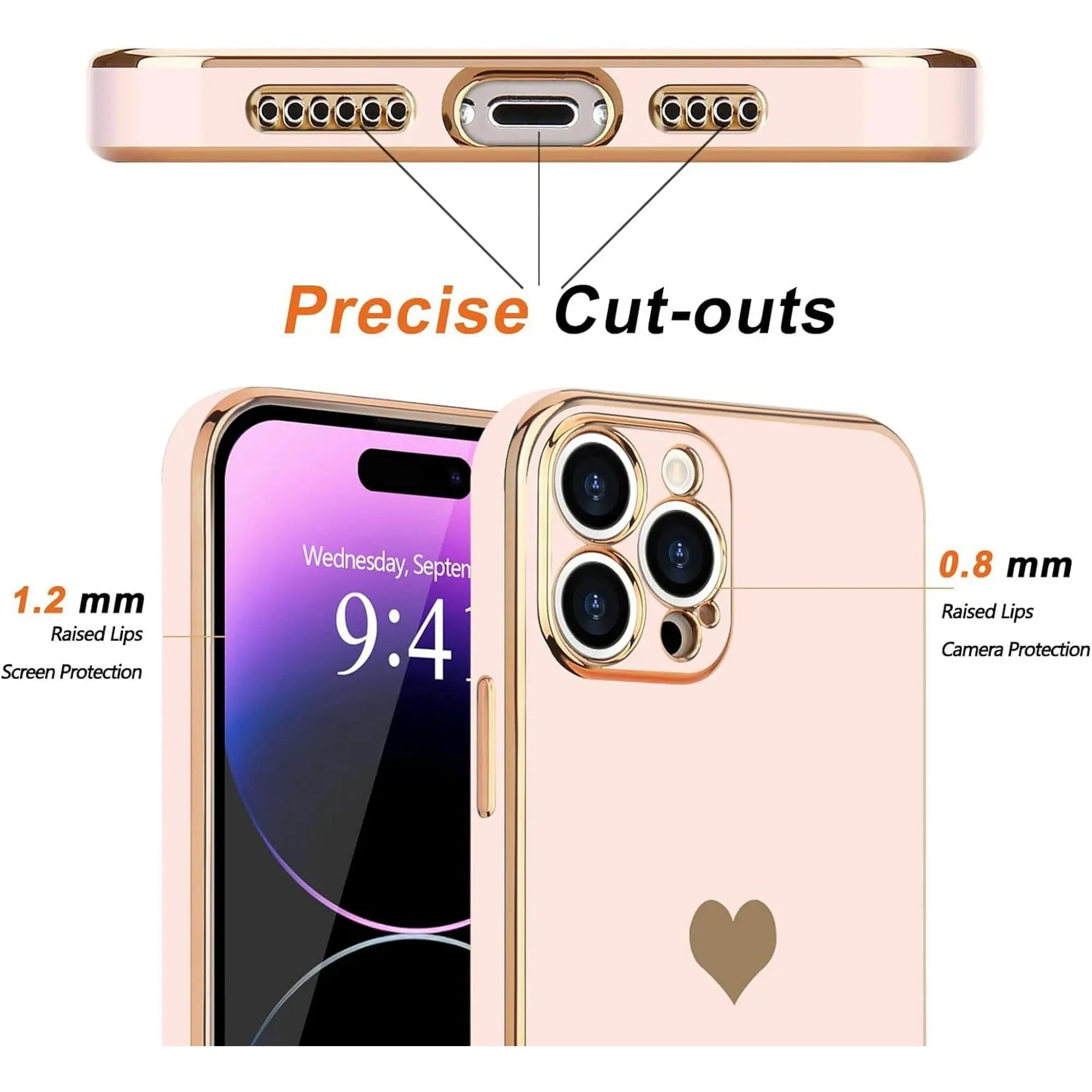Entronix Apple iPhone 15/14/13 Case - [Smile Everyday] Luxury Heart, - Entronix