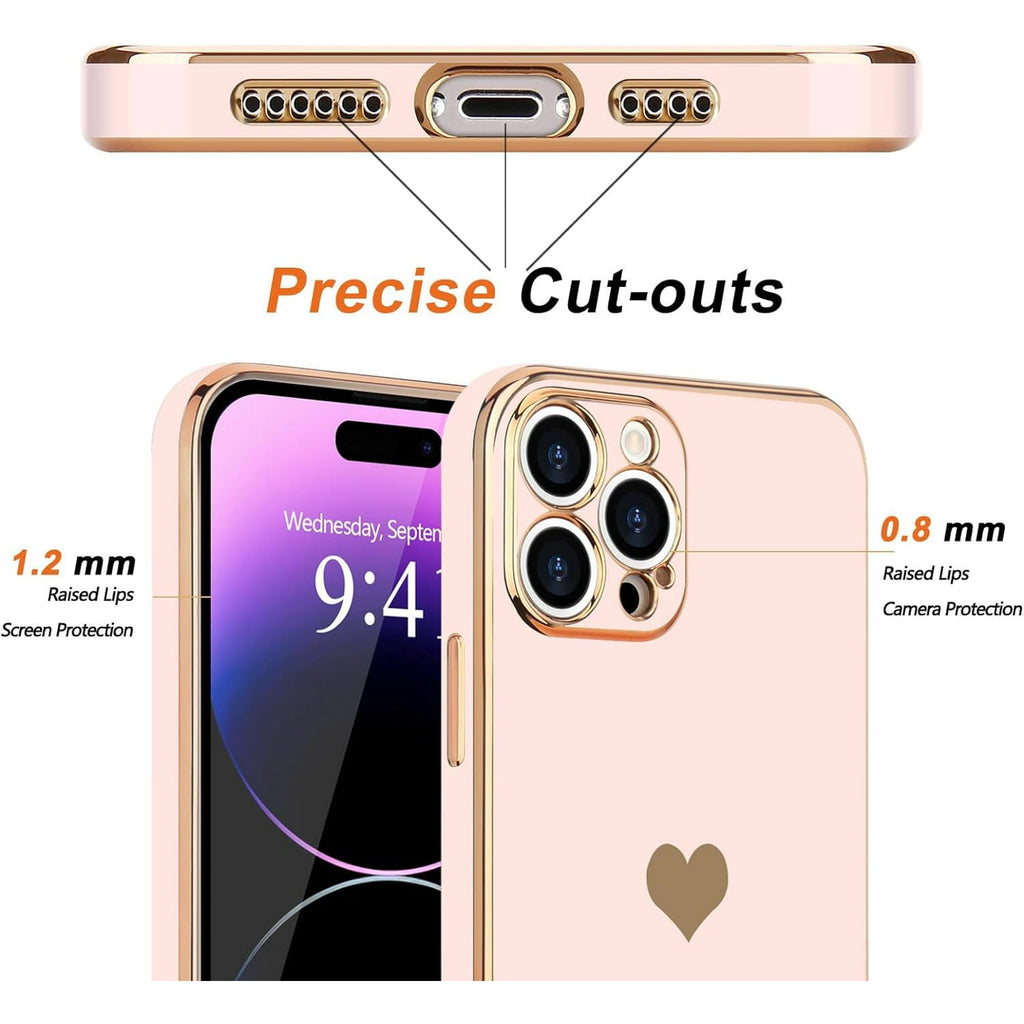Entronix Apple iPhone 15/14/13 Case - [Smile Everyday] Luxury Heart, - Entronix