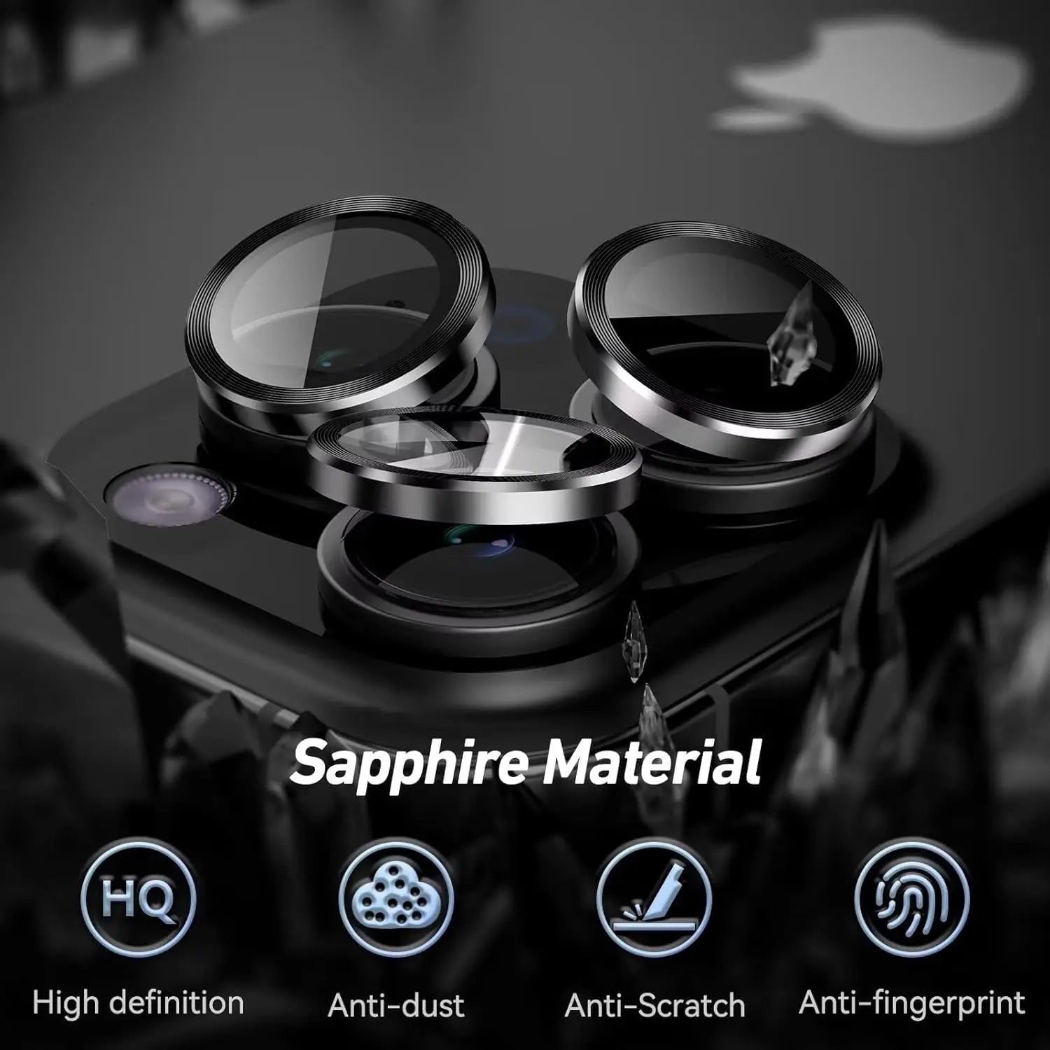 Entronix Bundle Compatible with iPhone 14 Pro - [Magnetic] Clear Case, 2 Clear Screen Protectors & 1 Metallic Camera Lens Protector - Entronix