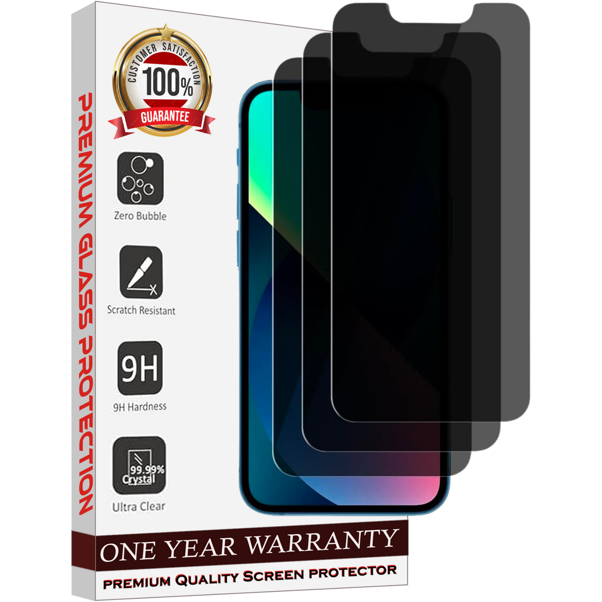 Entronix Anti-Spy Privacy Screen Protector Compatible with iPhone 13 Mini - 3-Piece Combo - Entronix