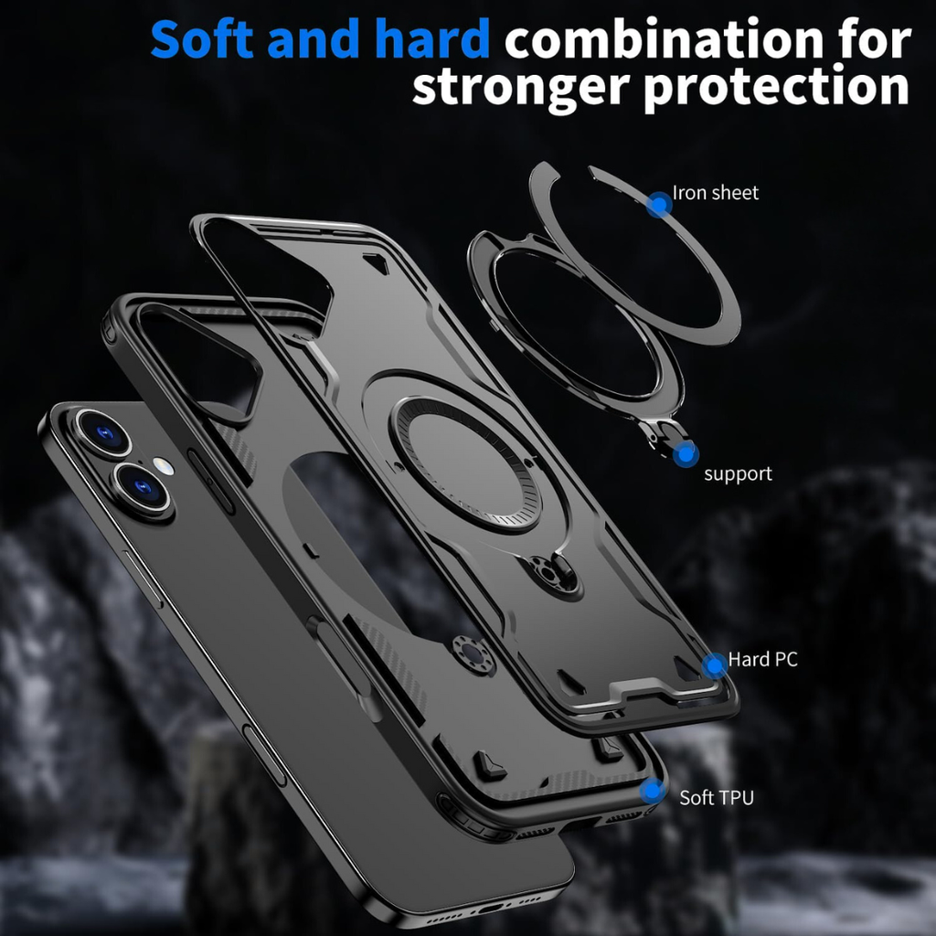 Entronix Apple iPhone 16 Plus [Magnetic-Compatible] Case - Armor Ring, - Entro Retail