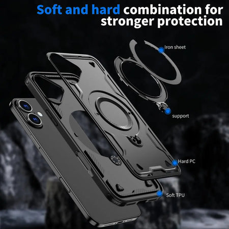 Entronix Apple iPhone 16 Plus [Magnetic-Compatible] Case - Armor Ring, - Entro Retail