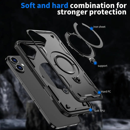 Entronix Apple iPhone 16 Plus [Magnetic-Compatible] Case - Armor Ring, - Entro Retail
