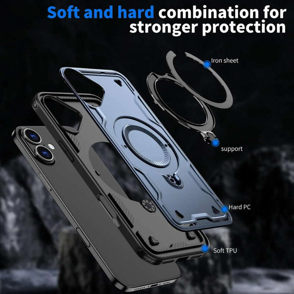 Entronix Apple iPhone 16 [Magnetic-Compatible] Case - Armor Ring, - Entro Retail