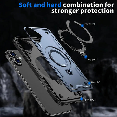 Entronix Apple iPhone 16 [Magnetic-Compatible] Case - Armor Ring, - Entro Retail