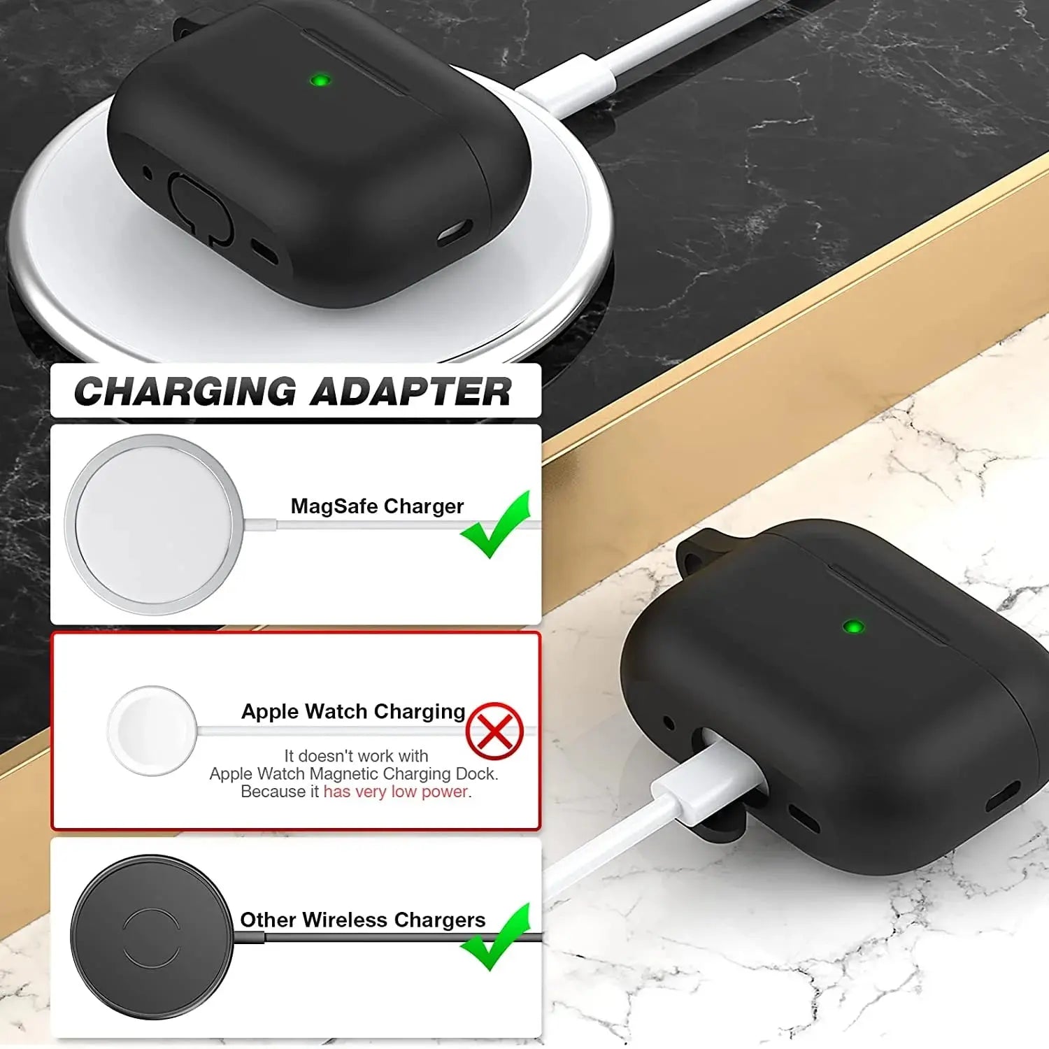 Entronix Apple AirPods Pro 1st/2nd Gen Case - Liquid Silicone Cover, - Entronix