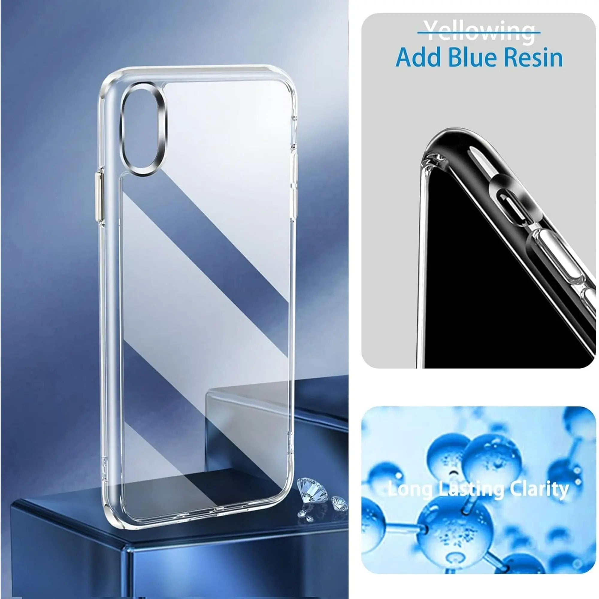 Entronix Case Compatible with iPhone X/XS - [Hard Back] Slim Clear - Entronix