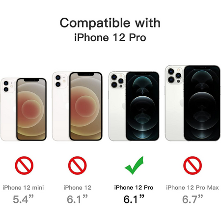 Entronix Bundle Compatible with iPhone 12 Pro - [Hard Back] Clear Case, 2 Clear Screen Protector & 2 Camera Lens Protectors ENTRONIX
