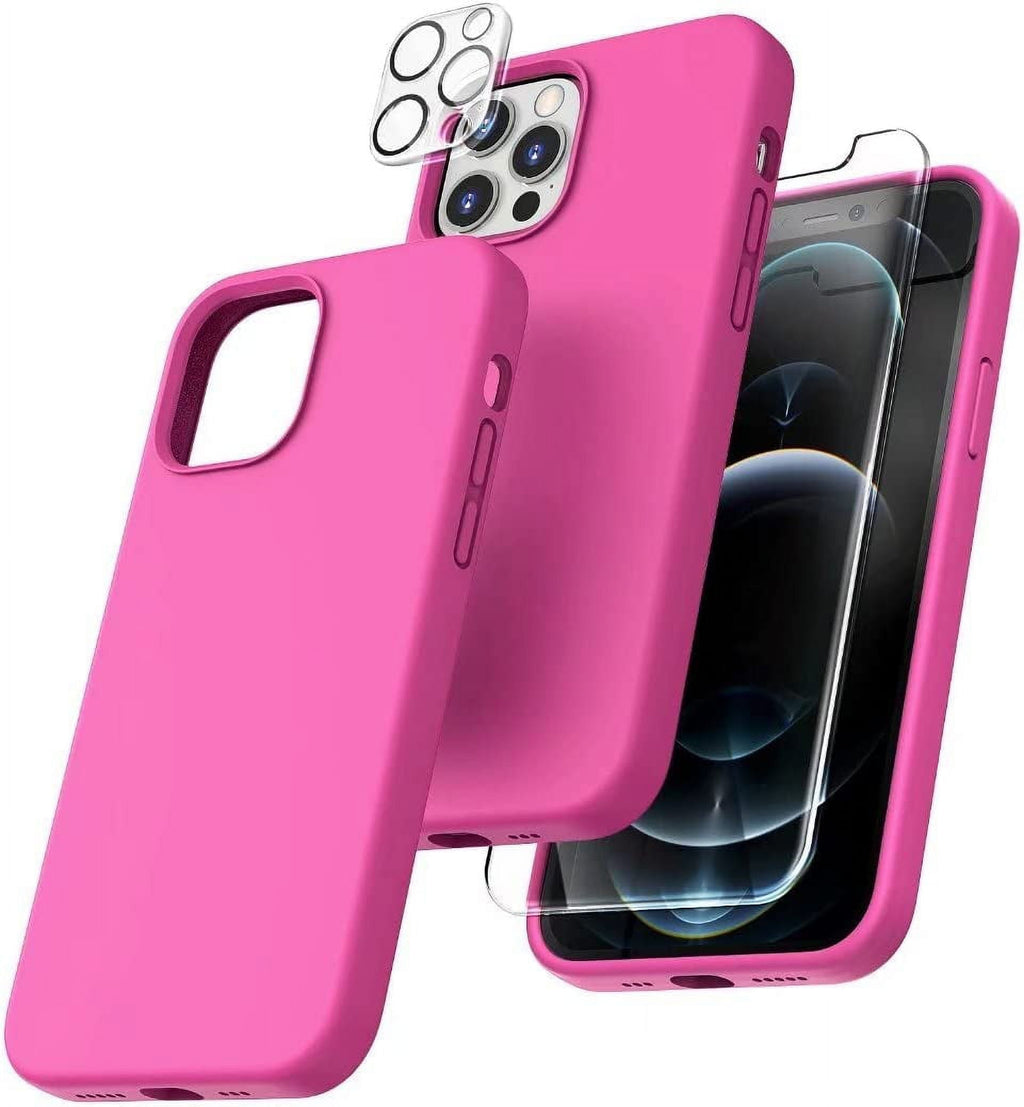 Entronix Apple iPhone 11 Pro Max 3-in-1 Bundle - Liquid Silicone Case, 1 Clear Screen Protector & 1 Camera Lens Protector, - Entro Retail