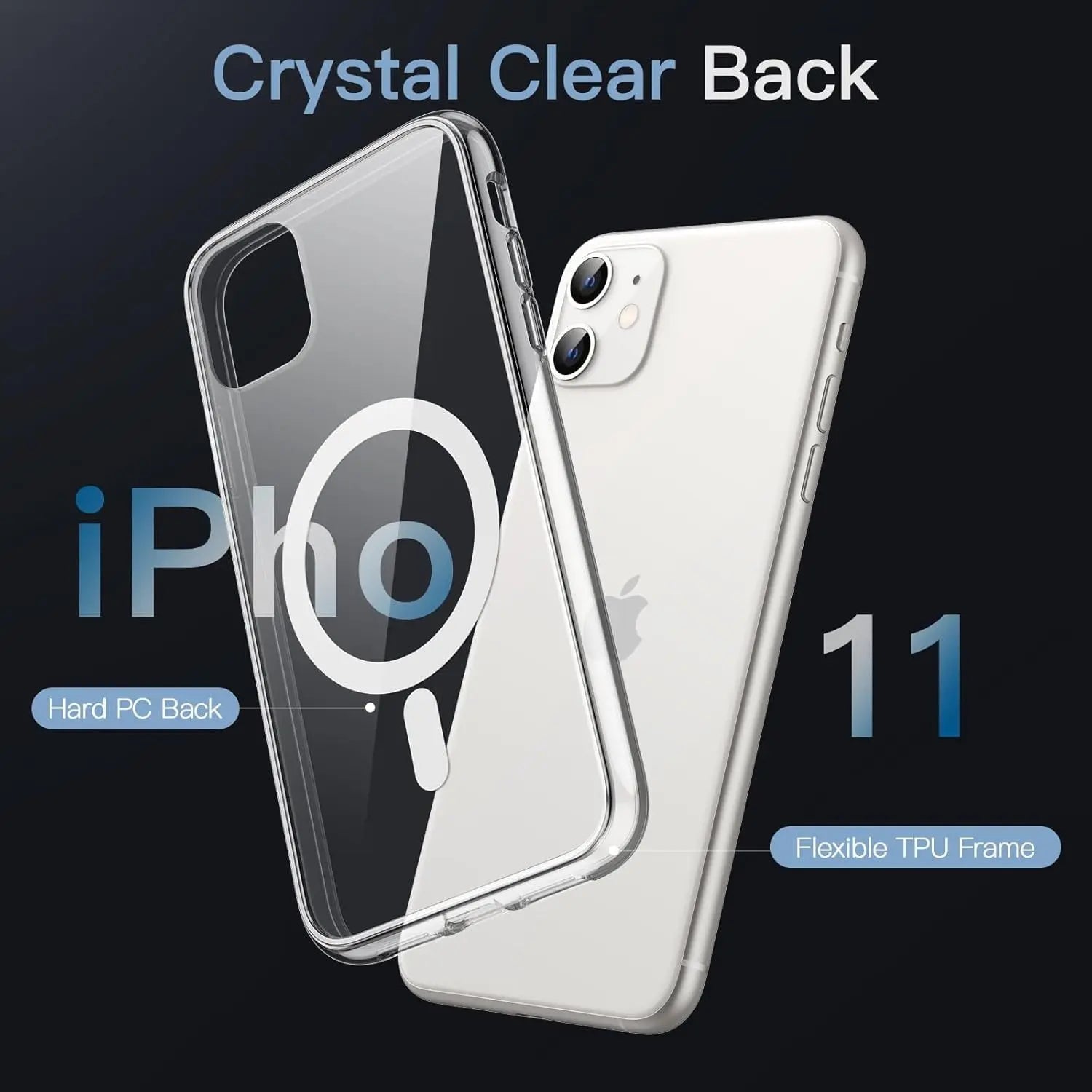 Entronix [Magnetic] Case Compatible with iPhone 11 - [Clear] Triple-Layer Heavy Duty Protection - Entronix